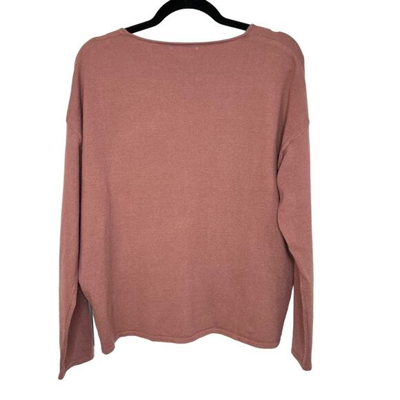 NWT Love Tree Womens Mauve Shirred Front V-Neck Long Sleeve Knit Top Size S - Picture 6 of 7